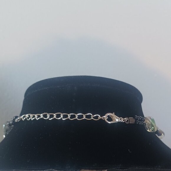 Beaded iridescent glass bead necklace - Picture 5 of 8